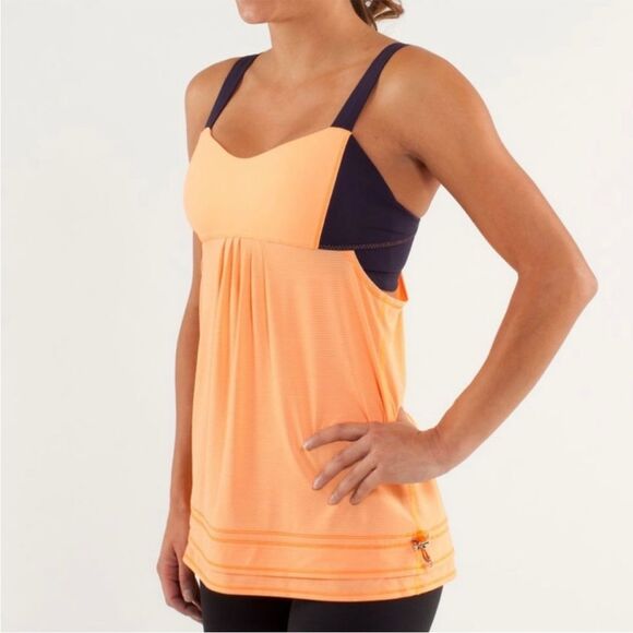 Lululemon Run back on track Orange tangerine tank top with built in bra size 4 - Picture 7 of 8